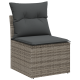 Sonata H 4 Piece Garden Sofa Set with Cushions Grey Poly Rattan