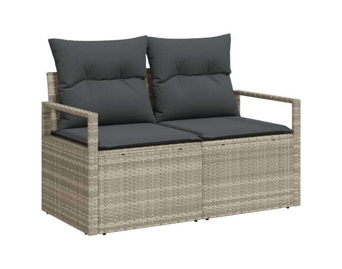 Sonata H 4 Частен комплект градински диван с възглавници Светлосиво Полирано ратан