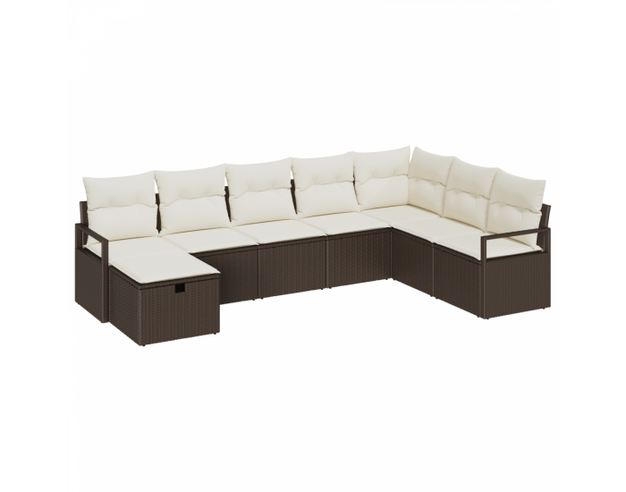 Комплект градински дивани Sonata H с възглавници Кафяв Полиратан