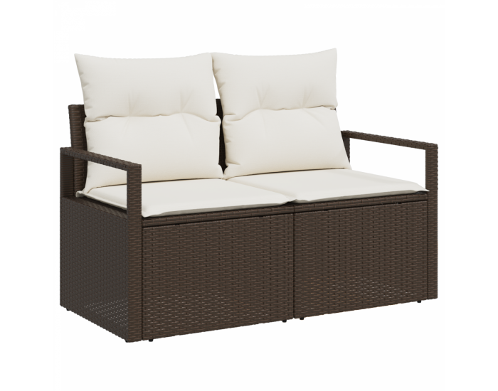 Комплект градински дивани Sonata H с възглавници Кафяв Полиратан