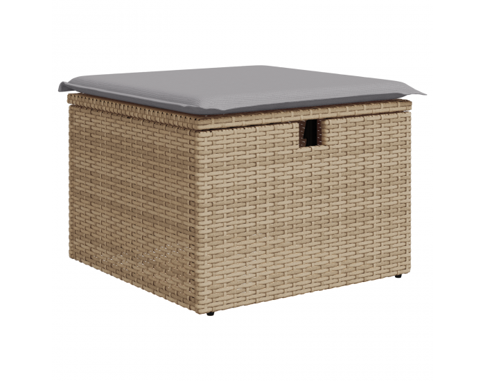 9 части градински диван Sonata H с възглавници Бежов Poly Rattan