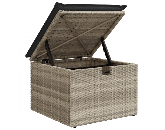 Sonata H 4-основен комплект диван за градина с възглавници светлосив полиратан