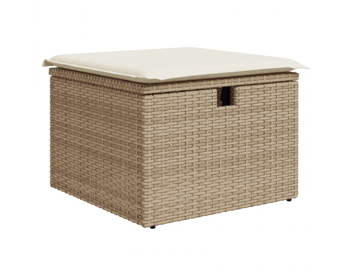 9-часов градински диван с възглавници бежов полиратан