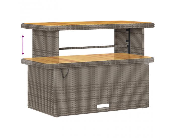 Sonata H 13-частен комплект градински диван с възглавници сиво, полиратан, акация