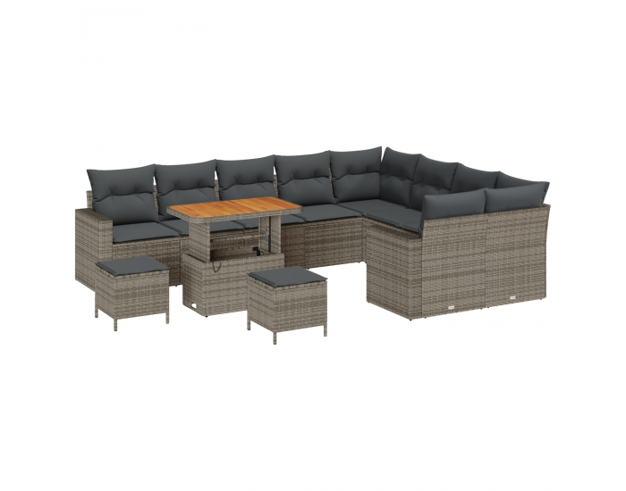 Sonata H 12-частен комплект градински диван с възглавници сив полярен ратан