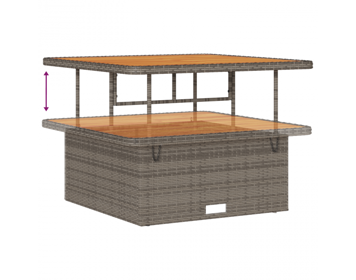 Sonata H 13 частен градински диван комплект с възглавници сив полиратан акация