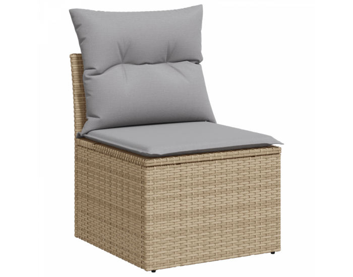 Комплект градински диван Sonata H с 13 части с възглавници Бежов Полирационен акация