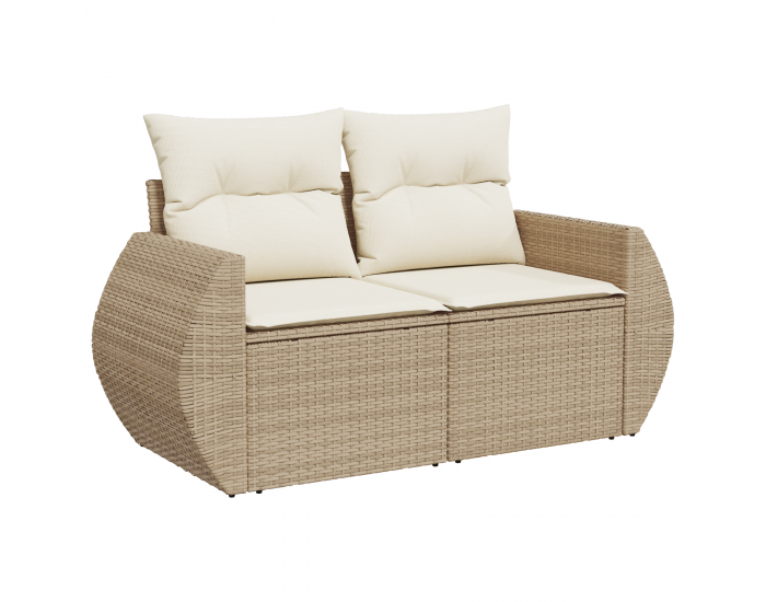 Sonata H 11 частен комплект градински диван с възглавници, бежов, ратан