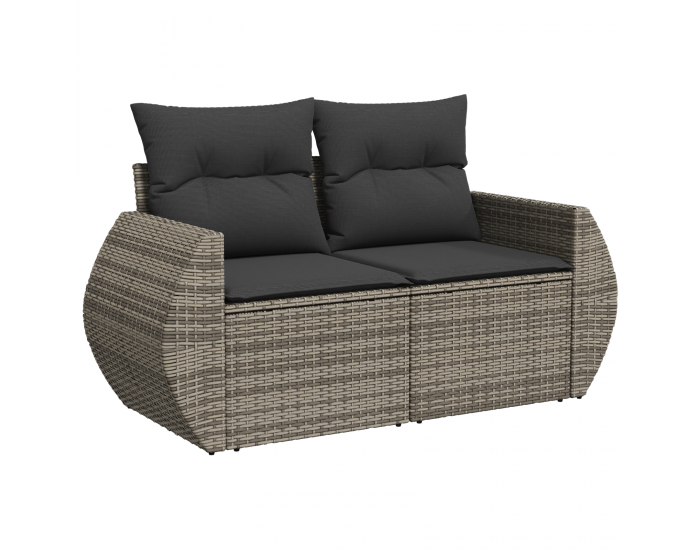 Sonata H 10 частен градински диван комплект с възглавници сив полиестерен ратан акация