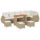 Sonata H 10 части градински диван комплект с възглавници бежов полиротан ацер
