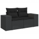 Sonata H 11 частен градински диван комплект с възглавници черен полиротан акация