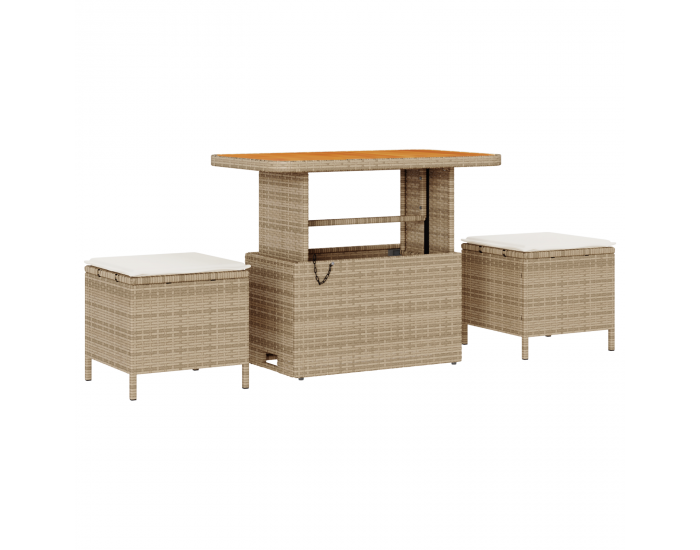 Sonata H 11 частен комплект градински диван с възглавници бежов полиратан акация