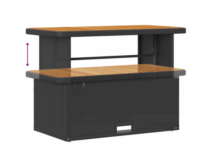 Комплект градински дивани Sonata H с възглавници Черен Полиратан