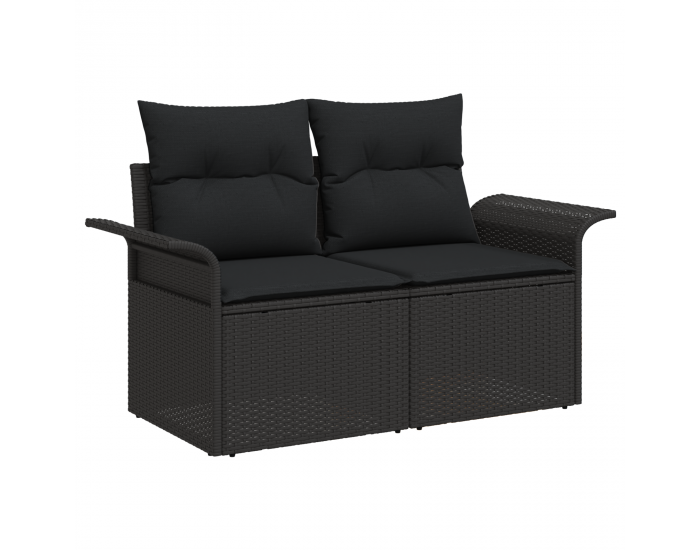 Sonata H 13 части комплект градински дивани с възглавници Черен полиратан