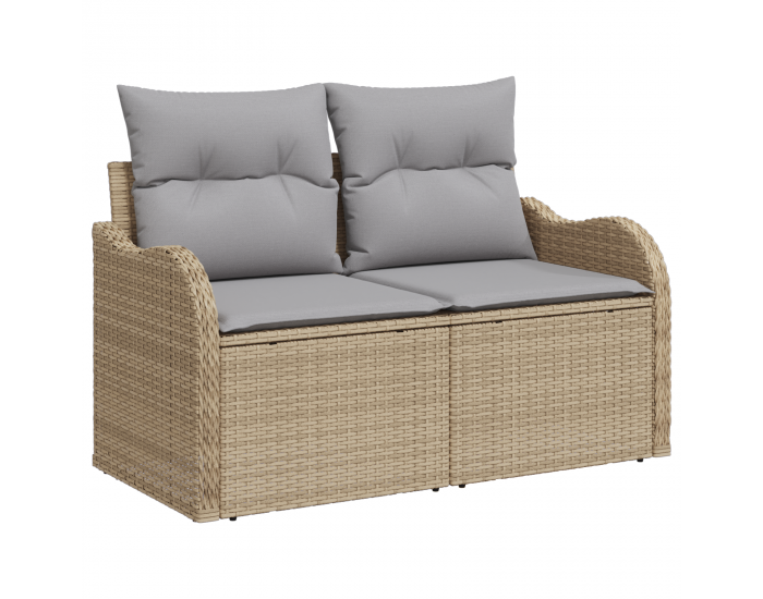 Sonata H 12 Часовен сет градински диван с възглавници Бежов Полиритан Акация