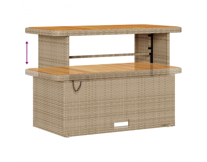 Sonata H 13 части градински диван комплект с възглавници бежов полиратан акация