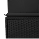 Комплект от 8 части градински диван с възглавници Черен Полирана ратанова акация