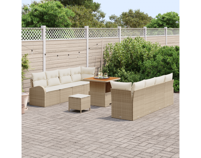 Sonata H 11 частен градински комплект диван с възглавници бежов от полиратан