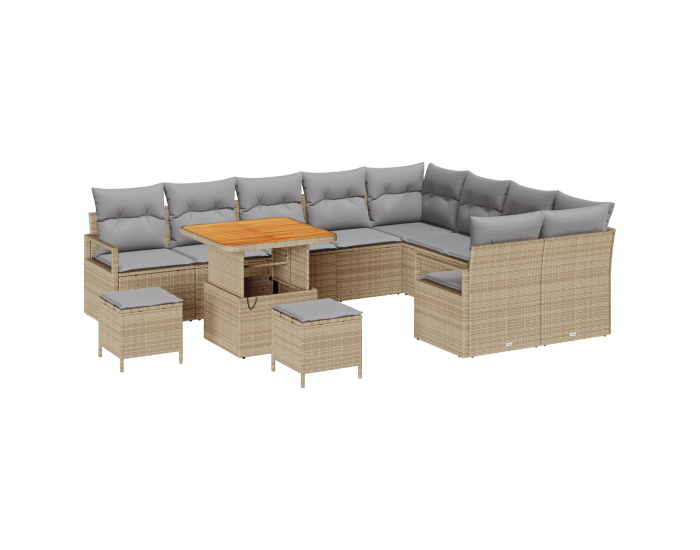 Sonata H 12 Частов комплект градински диван с възглавници Бежов полиратан