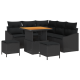8-частов градински диван комплект с възглавници черен полиратан акация