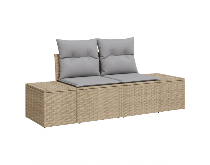 Sonata H 10 частен градински диван комплект с възглавници Бежов полиратан акация