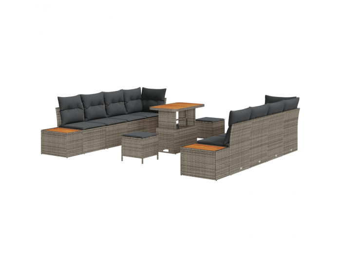 Sonata H 11-Частен градински диван с възглавници сив полирадан акация