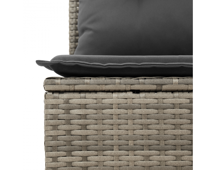 Sonata H 12 Piece Garden Sofa Set with Cushions Grey Poly Rattan Acacia