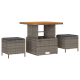 Sonata H 12 Piece Garden Sofa Set with Cushions Grey Poly Rattan Acacia