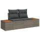 Sonata H 12 Piece Garden Sofa Set with Cushions Grey Poly Rattan Acacia