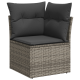 Sonata H 12 Piece Garden Sofa Set with Cushions Grey Poly Rattan Acacia