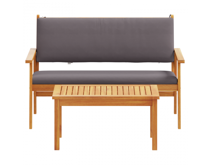 Sonata H 4-членен комплект градински диван с възглавници от масивна акациева дървесина