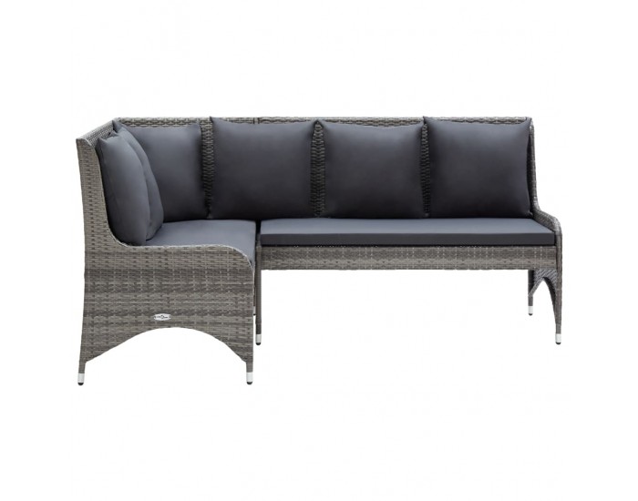Sonata H 2 бр градински ъглови дивана, полиратан, сиви