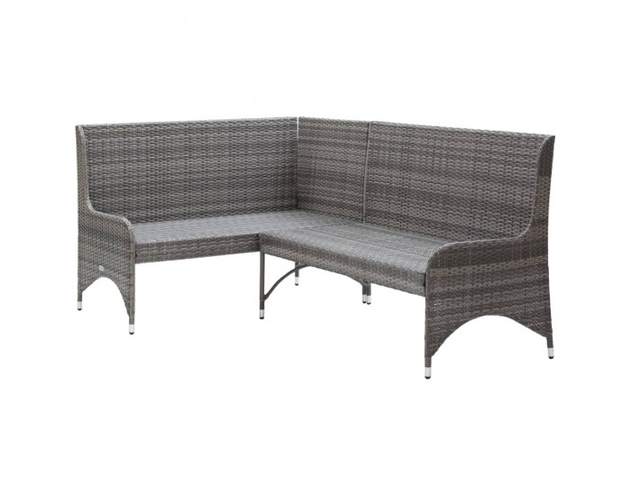 Sonata H 2 бр градински ъглови дивана, полиратан, сиви