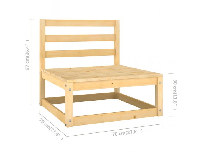 Sonata H 4-местен градински диван с възглавници, борово дърво масив