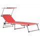 312459 Sonata H Folding Sun Loungers with Roof 2 pcs Aluminium&Textilene Red