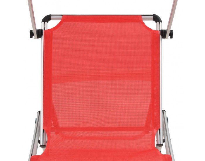 312459 Sonata H Folding Sun Loungers with Roof 2 pcs Aluminium&Textilene Red