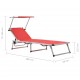 312459 Sonata H Folding Sun Loungers with Roof 2 pcs Aluminium&Textilene Red
