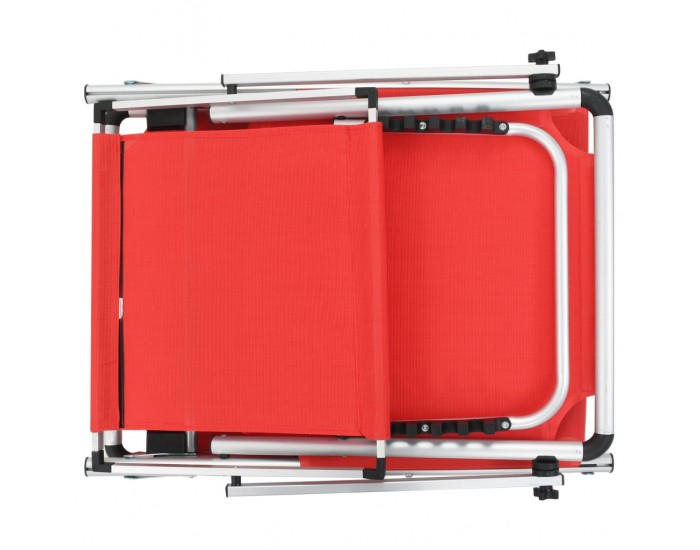 312459 Sonata H Folding Sun Loungers with Roof 2 pcs Aluminium&Textilene Red