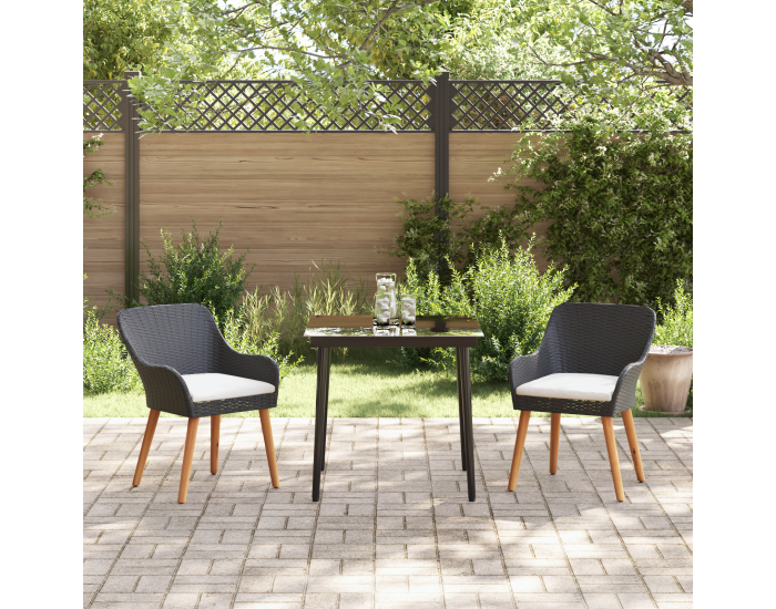 Sonata H 3 частен градински комплект за трапезария черен полиратан