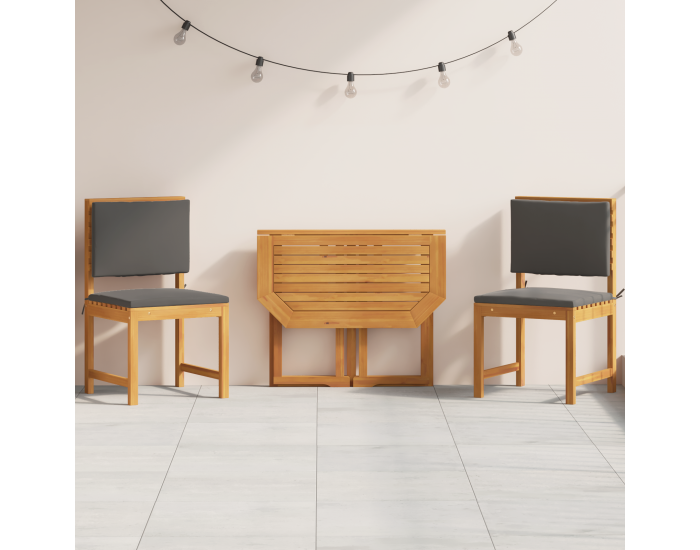 Sonata H 3 Часовна Градинска Трапезарийна Комплект от Масивна Акациева Дървесина