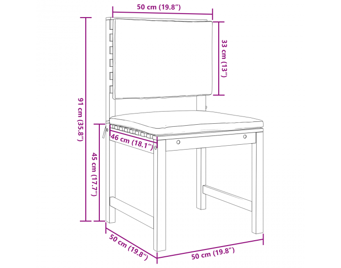 Sonata H 3 Часовна Градинска Трапезарийна Комплект от Масивна Акациева Дървесина
