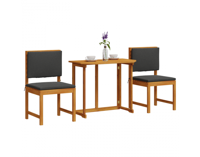 Sonata H 3 Часовна Градинска Трапезарийна Комплект от Масивна Акациева Дървесина