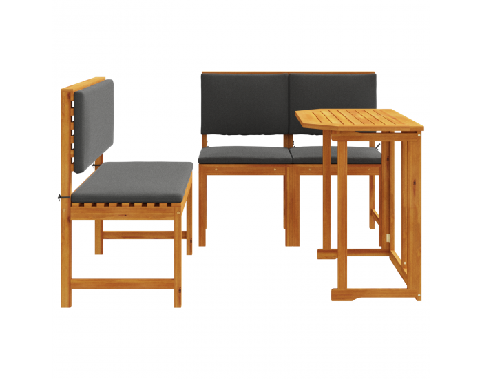 Sonata H 4 Членен Градински Комплект с Възглавници от Масивна Акациева Дървесина