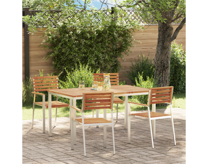 5 части градински трапезен комплект Sonata H от масивна акациева дървесина