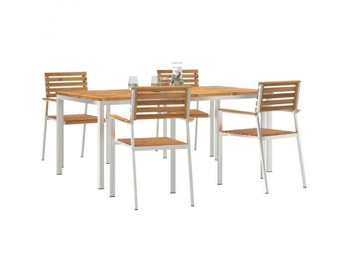 5-частен градински трапезен комплект Sonata H от масивна акациева дървесина