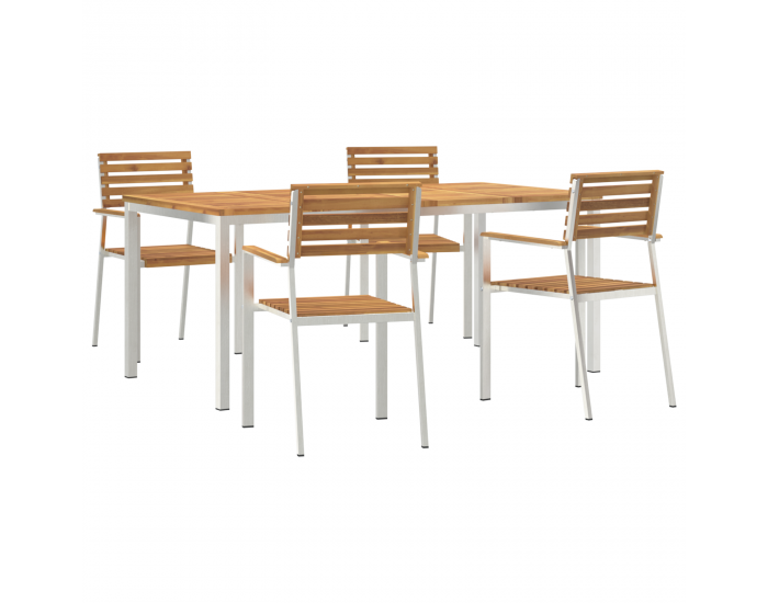 5-частен градински трапезен комплект Sonata H от масивна акациева дървесина