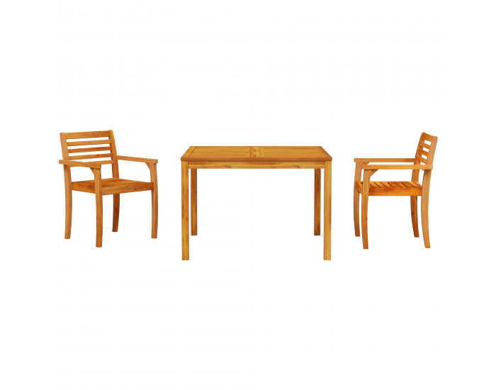Sonata H 3 Частен Градински Трапезен Комплект от Масивно Акациево Дърво
