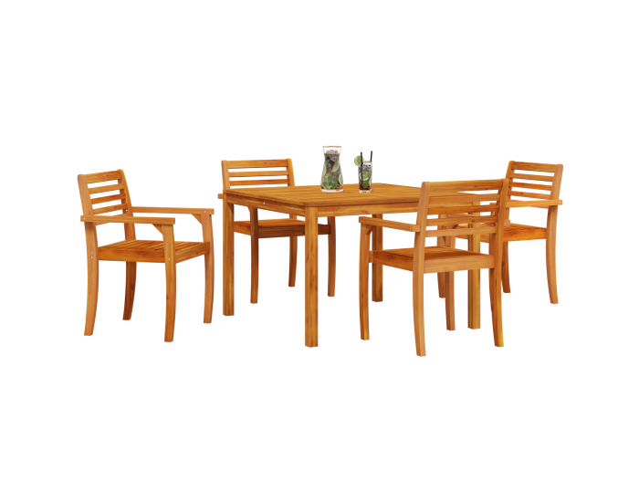 Sonata H 5 Часова Градинска Трапезария Комплект от Масивна Дървесина Акация