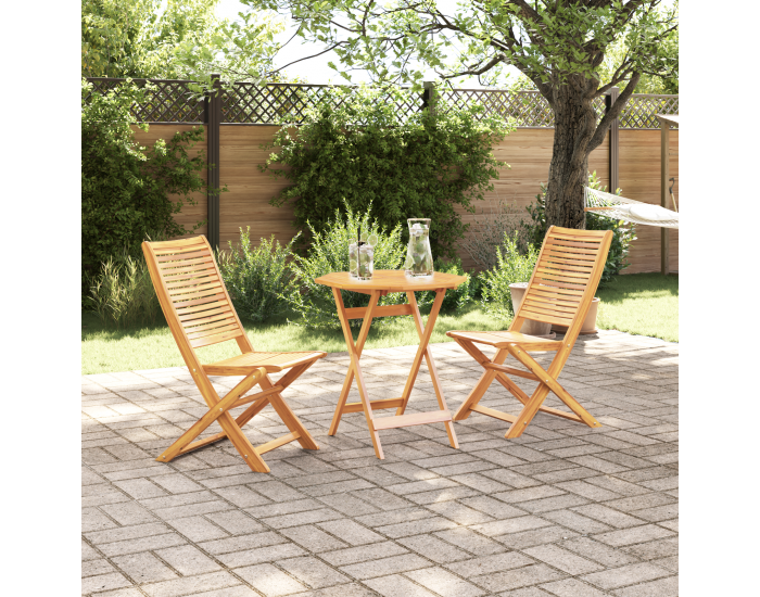 Sonata H 3 Часова Сгъваема Бистро Комплект от Масивна Акациева Дървесина