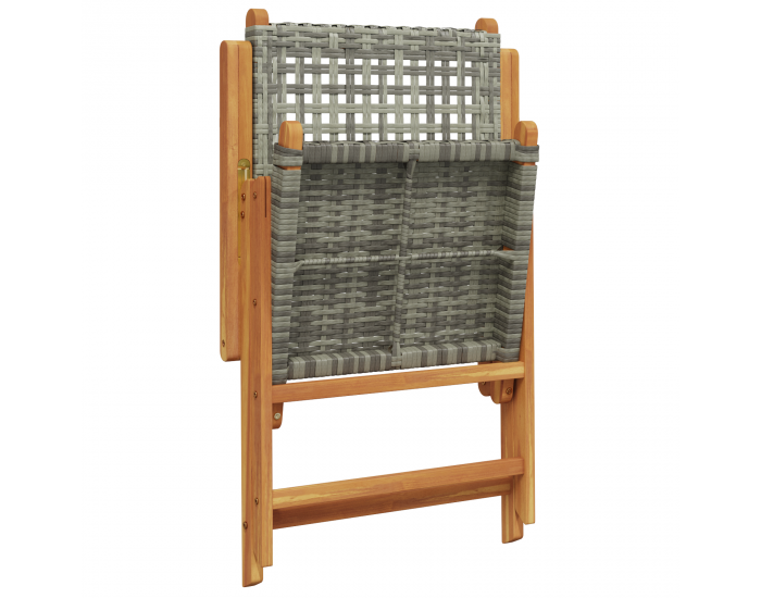 Sonata H 7-Частен комплект за градинско хранене в сиво, от масивна акациева дървесина и полиротан